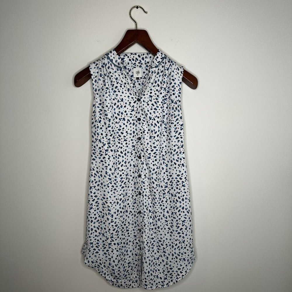 Cabi Women’s Size XS Sleeveless Animal Print Button Down Dress